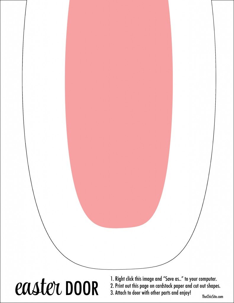The Chic Site Bunny Door Free Printable Ear Bottom